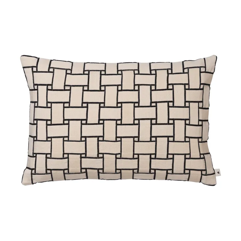 Lattice Kissenbezug Off-white-black, 40x60 cm de Ferm Living – photo du produit