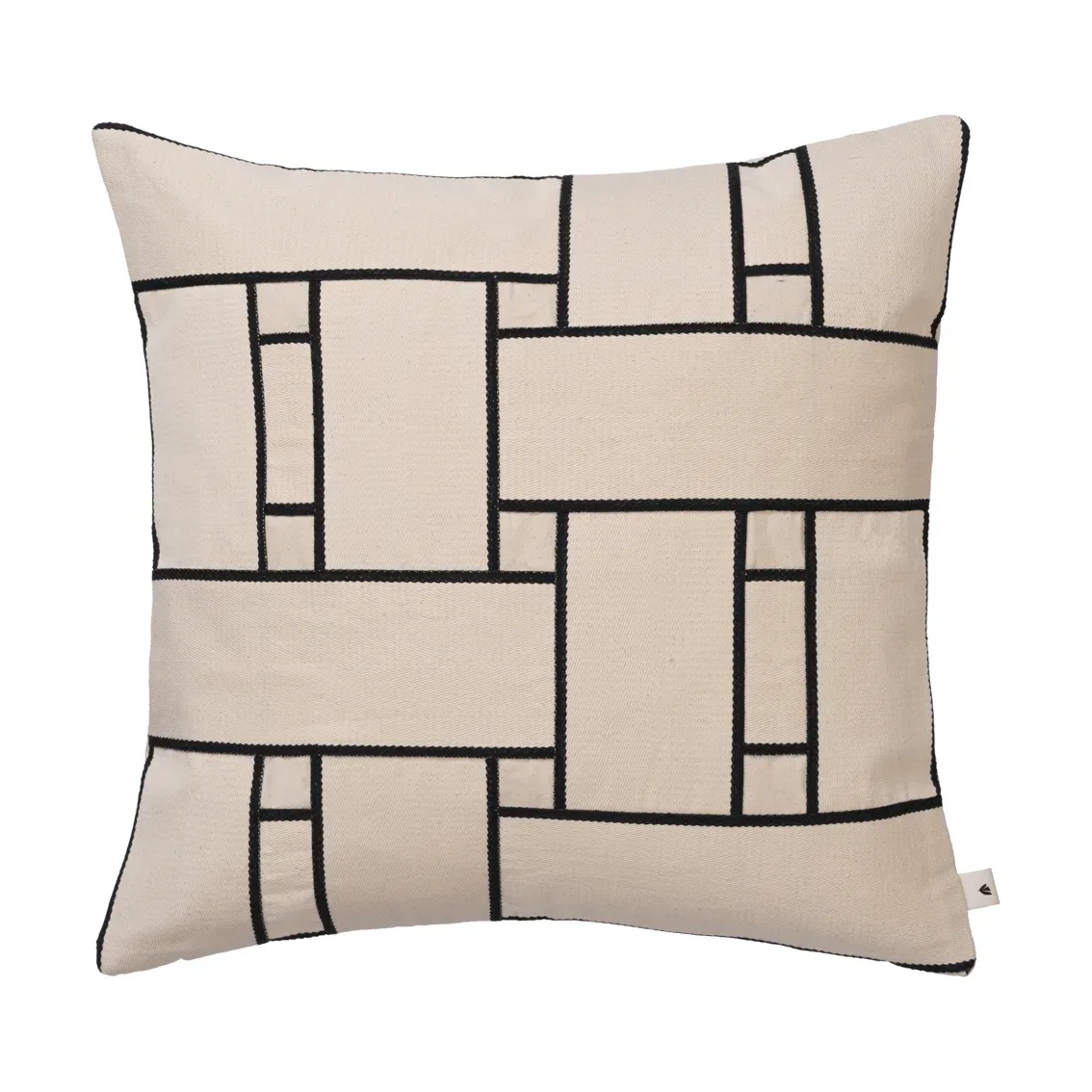 Lattice Offset Kissenbezug Off-white-black, 50x50 cm de Ferm Living – photo du produit