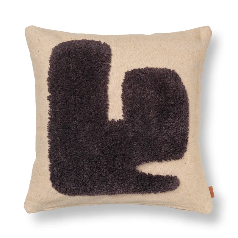 Lay Kissen 50 x 50cm Sand / Dark Brown by Ferm Living – product photo