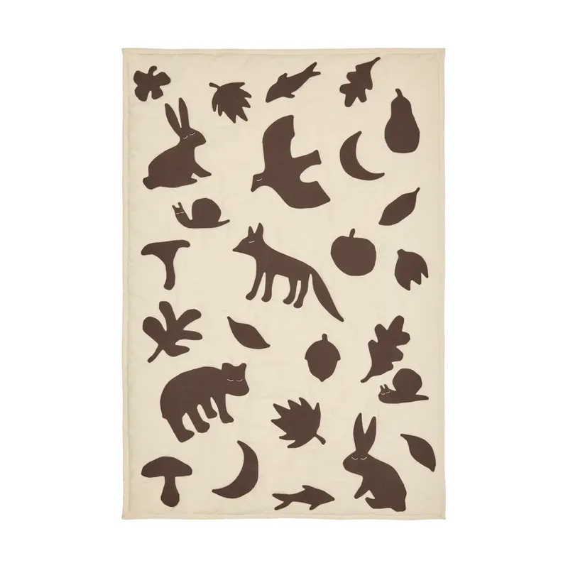Lunden Decke Off-white-Dunkle Schokolade, 80x110 cm van Ferm Living – productfoto