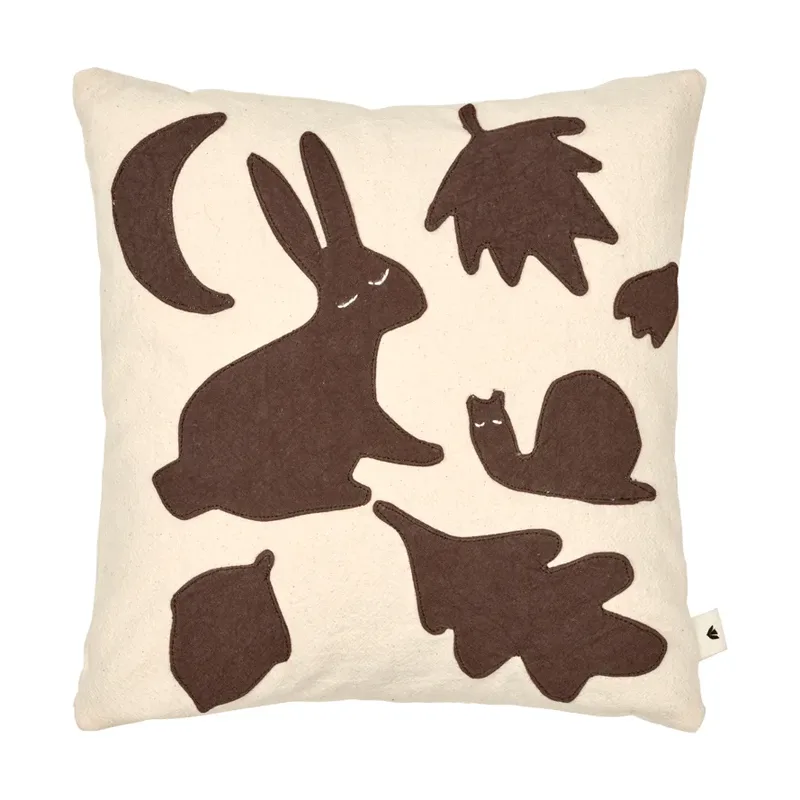 Lunden Kissen Off-white-dark chocolate, 30x30 cm by Ferm Living – product photo