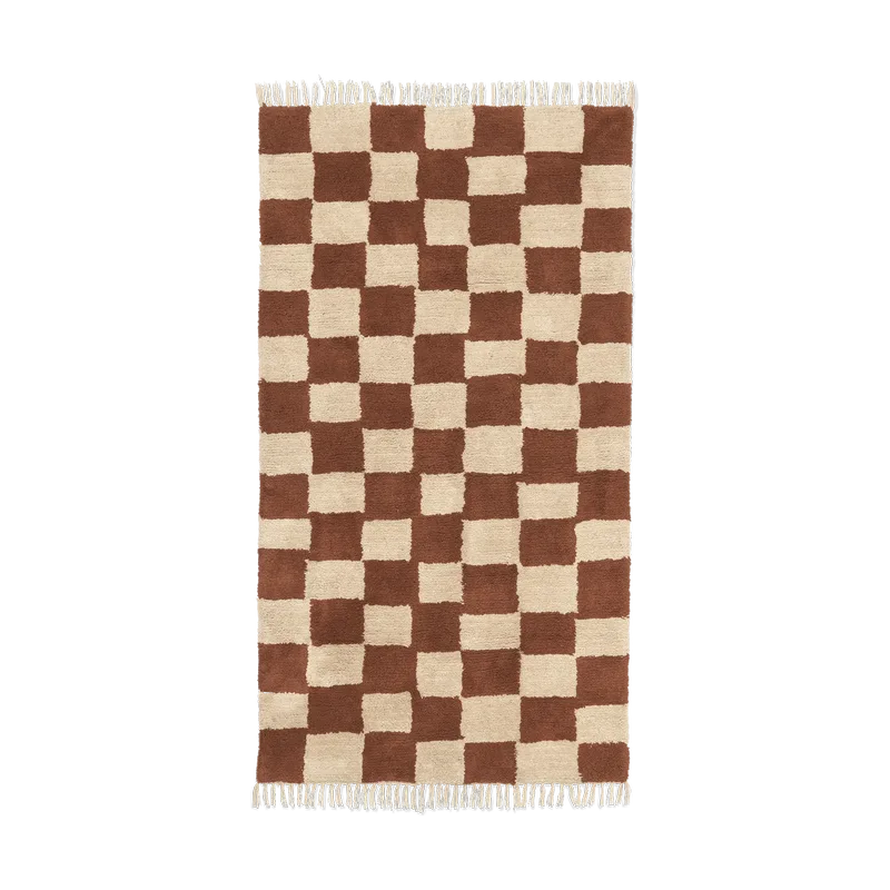 Mara Baumwollteppich 80x150 cm Rust-Warm Sand van Ferm Living – productfoto