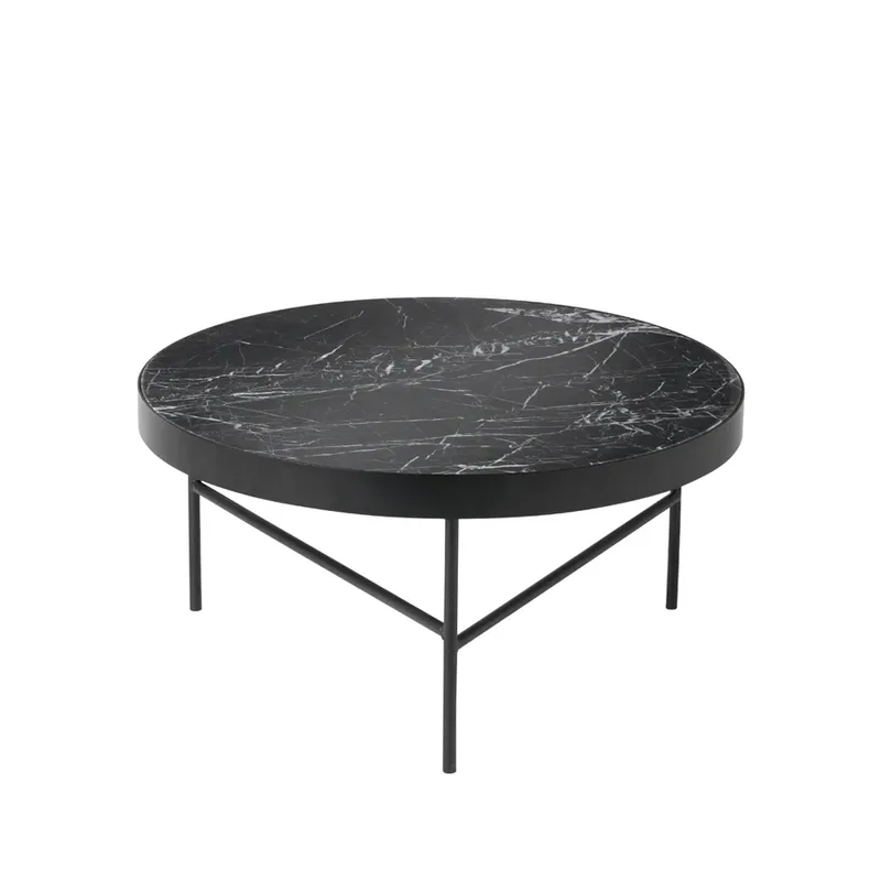 Marble Table Couchtisch Marmor schwarz, large, schwarzes Gestell de Ferm Living – photo du produit