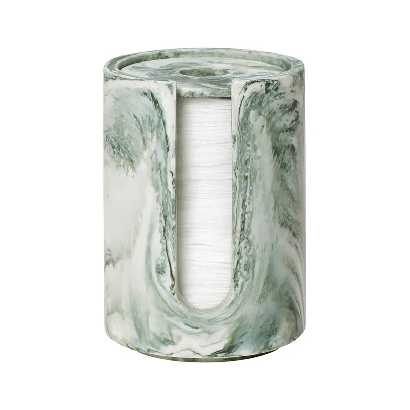 Mist Cotton Pad Holder - Emerald Off-white by Ferm Living – product photo