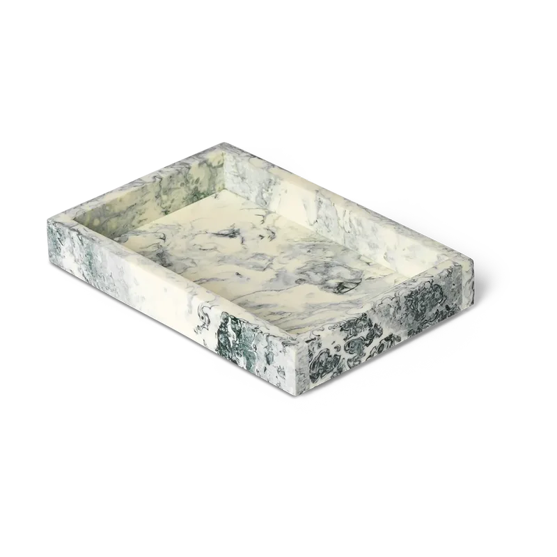 Mist Dekotablett 10x15 cm Emerald-off white från Ferm Living – produktbild