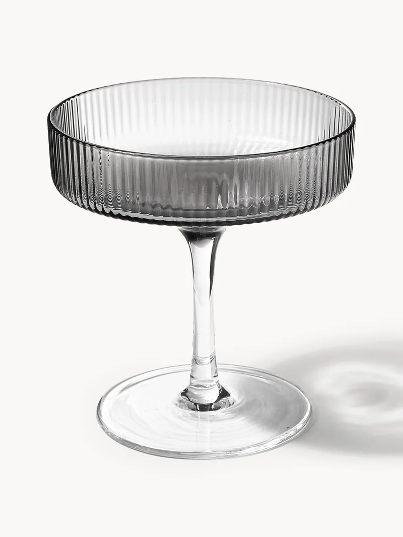 Mondgeblazen champagneglazen Ripple met groefreliëf, 2-delig by Ferm Living – product photo