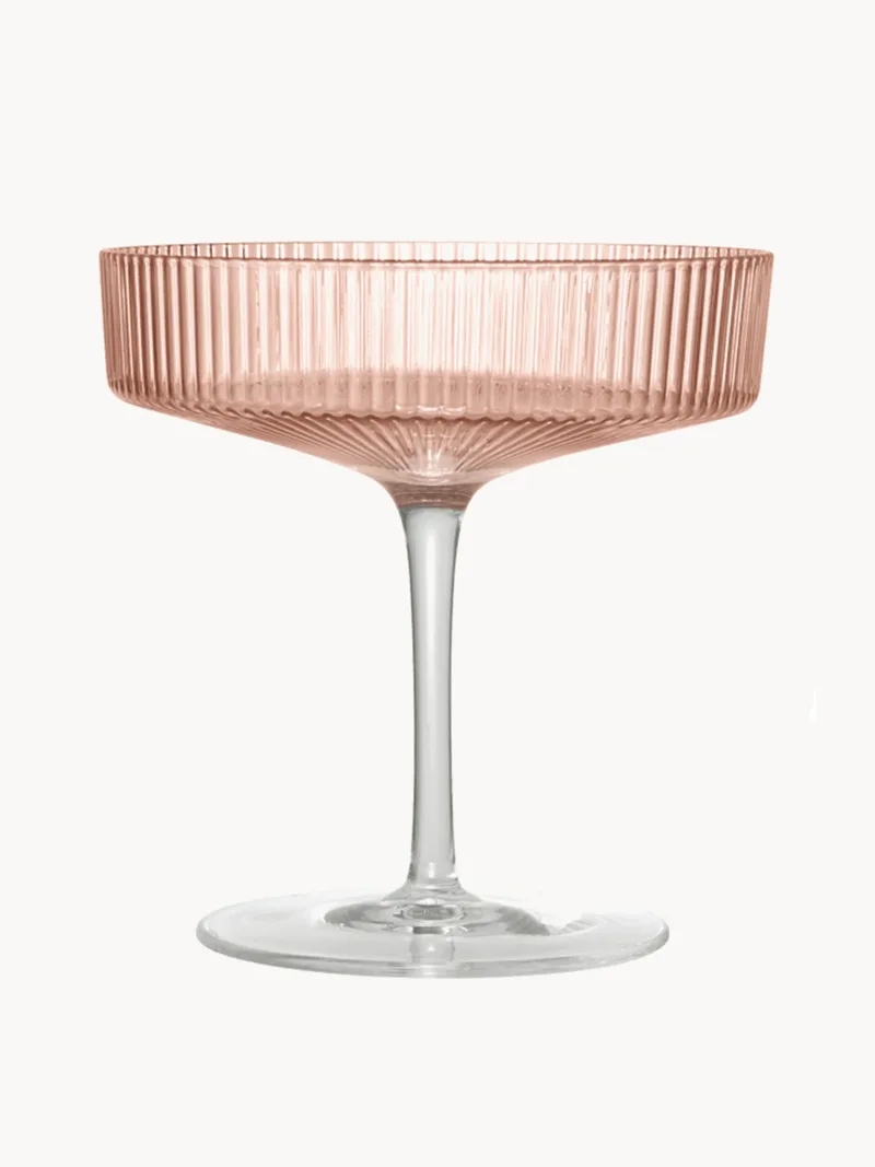 Mondgeblazen champagneglazen Ripple met reliëfpatroon, 2-delig by Ferm Living – product photo