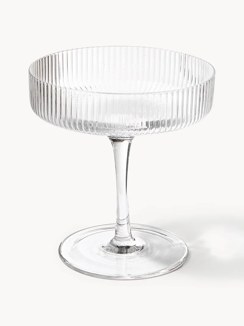 Mondgeblazen champagneglazen Ripple met reliëfpatroon, 2-delig by Ferm Living – product photo
