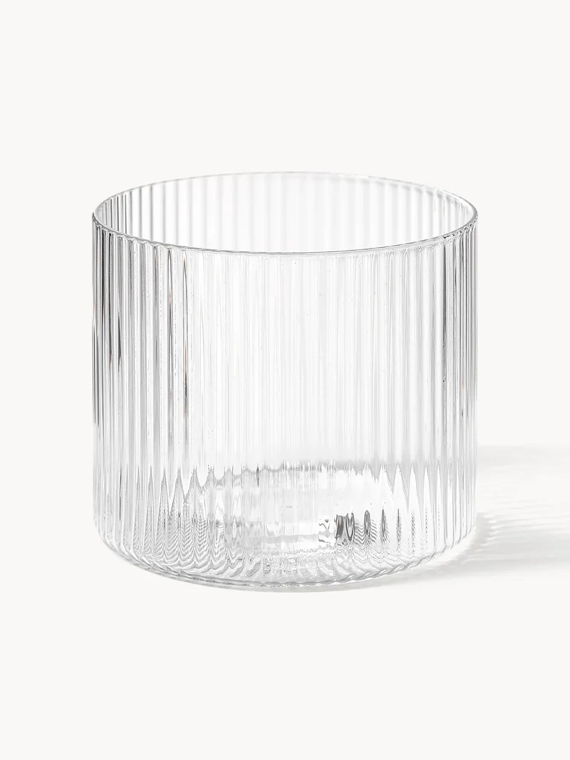 Mondgeblazen tumbler Ripple met reliëfpatroon, 4-delig, 200 ml by Ferm Living – product photo