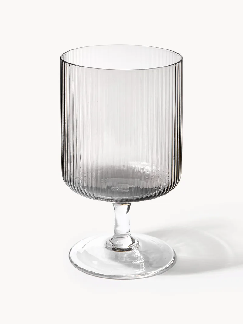 Mondgeblazen wijnglazen Ripple met groefreliëf, 2-delig by Ferm Living – product photo