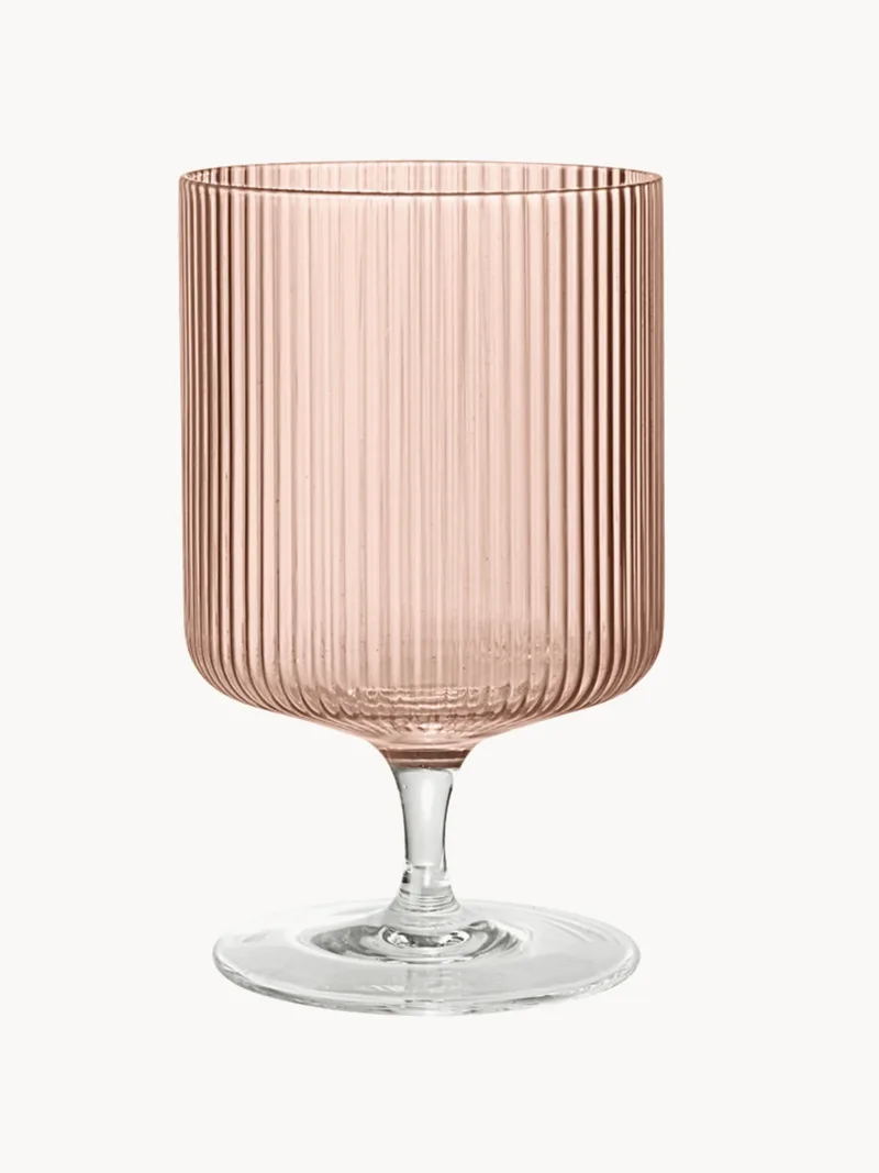 Mondgeblazen wijnglazen Ripple met reliëfpatroon, 2-delig van Ferm Living – productfoto