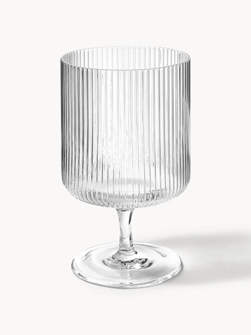 Mondgeblazen wijnglazen Ripple met reliëfpatroon, 2-delig by Ferm Living – product photo