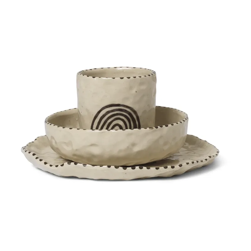 Naive Kindergeschirr-Set 3-teilig Red brown de Ferm Living – photo du produit