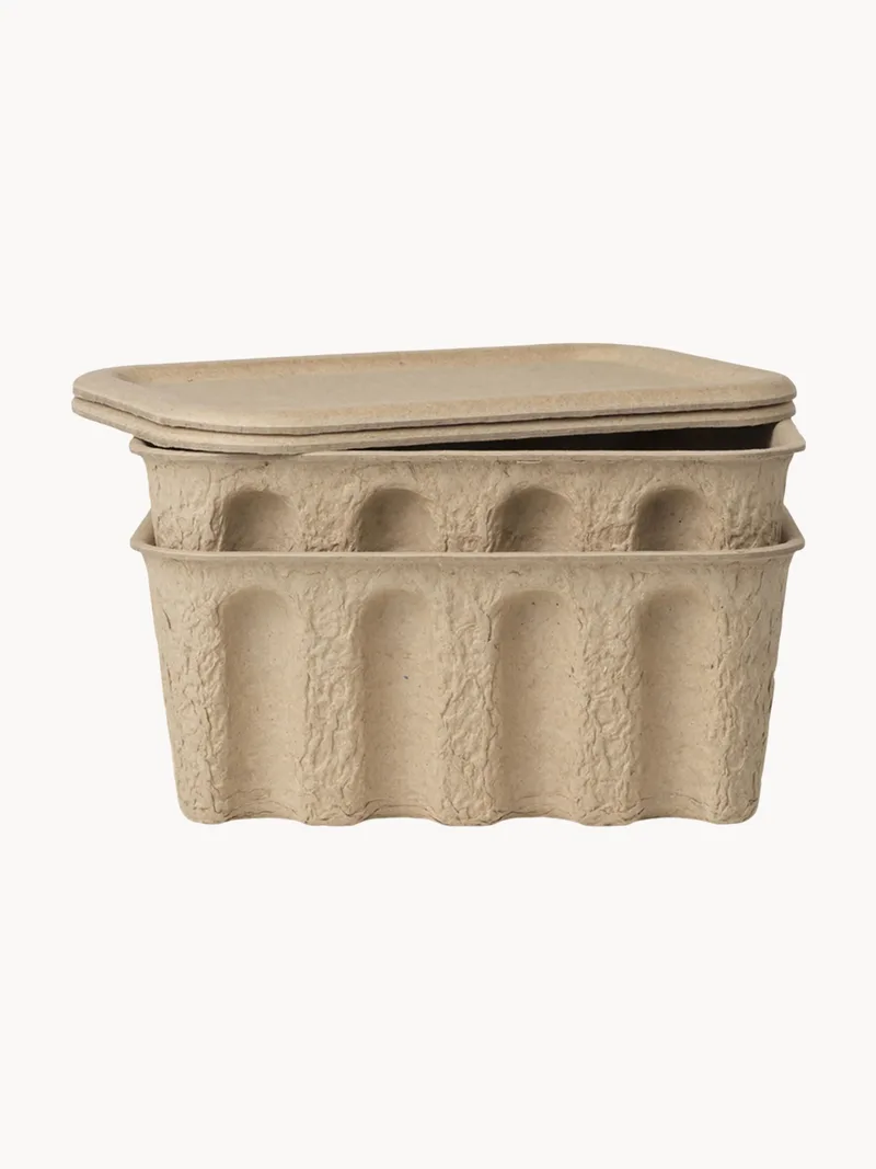 Opbergdozen Pulp van papierpulp, D 18 cm, 2-delig från Ferm Living – produktbild