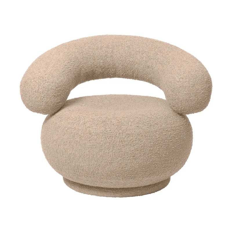 Orbo Lounge chair swivel Drehstuhl Raw bouclé - Natural von Ferm Living – Produktfoto