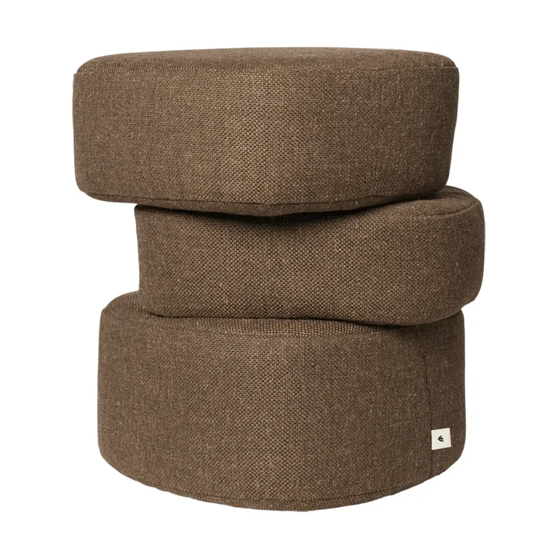 Plyo Stapel-Pouf Dark brown van Ferm Living – productfoto