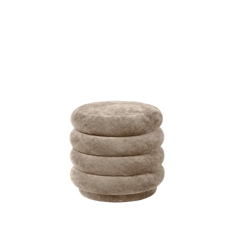 Pouf Round Pouf Stoff faded velvet 26 beige by Ferm Living – product photo