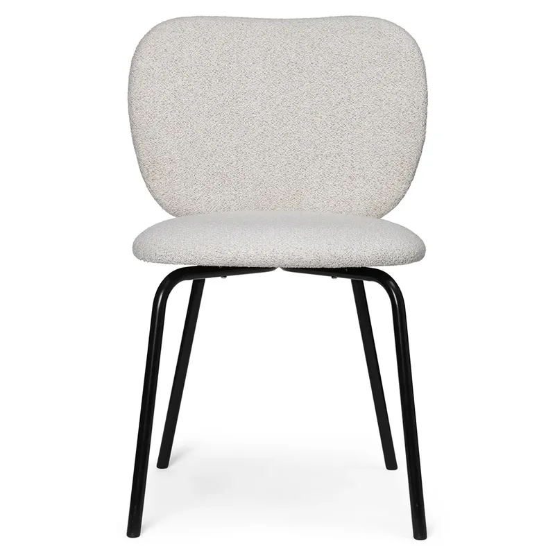 Rico Esszimmerstuhl Black Soft Bouclé - Off-white/Sand von Ferm Living – Produktfoto
