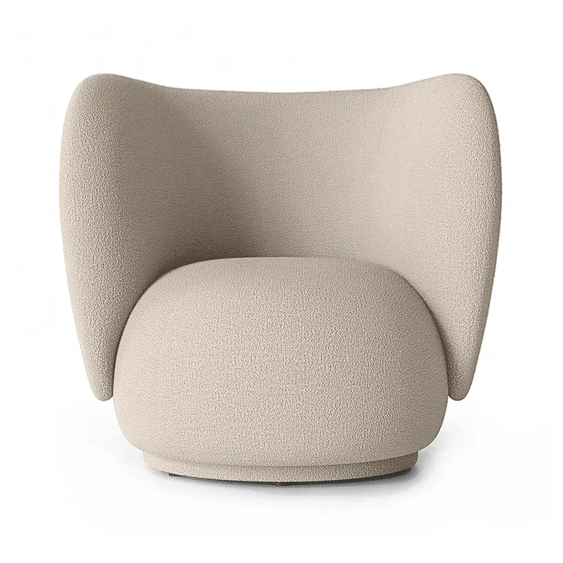 Rico lounge chair bouclé Wool bouclé natural von Ferm Living – Produktfoto