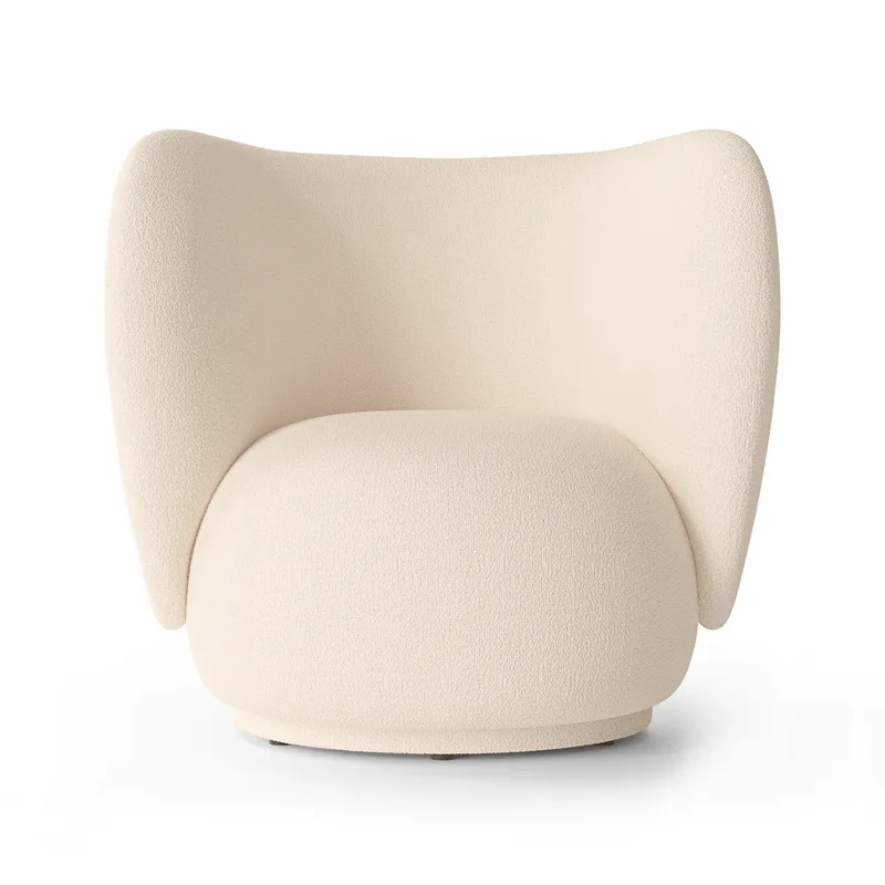 Rico lounge chair bouclé Wool bouclé offwhite von Ferm Living – Produktfoto