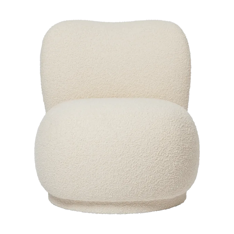 Rico Lounge Chair Piccolo Sessel Swivel Nordic Bouclé-Off-white von Ferm Living – Produktfoto