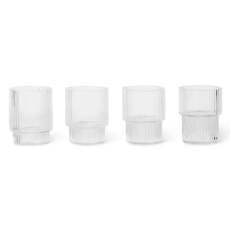 Ripple Glas small 6cl 4er Pack Klar de Ferm Living – photo du produit
