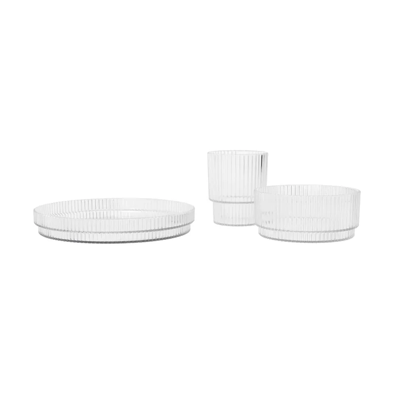 Ripple kids Kindergeschirr Clear, 3-teilig van Ferm Living – productfoto