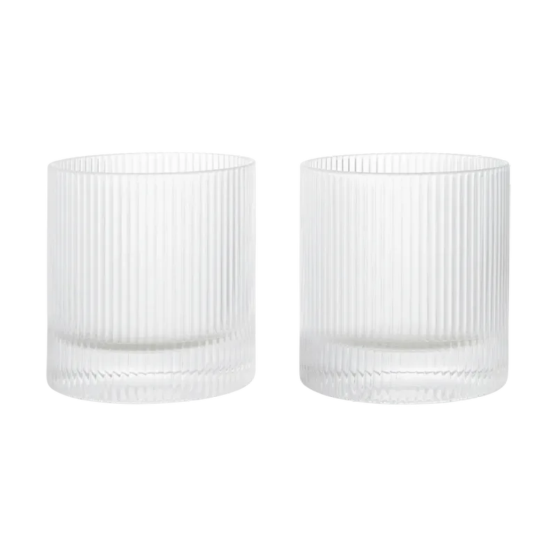 Ripple Tumbler Glas 25 cl 2er-Pack Clear van Ferm Living – productfoto