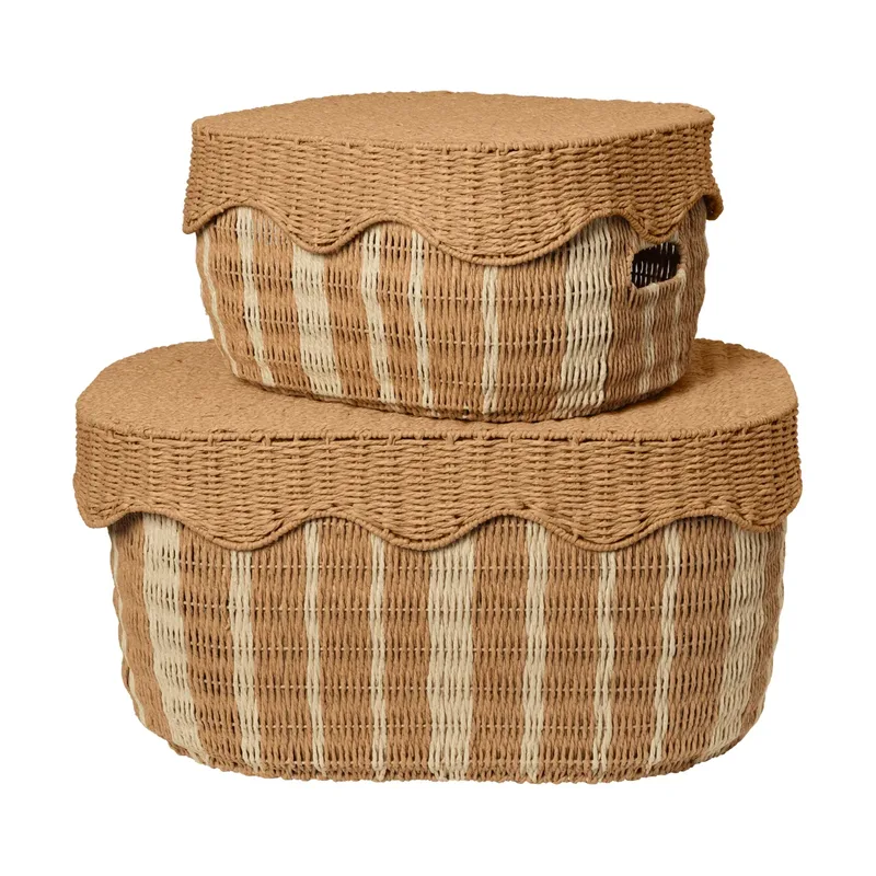 Rivan Aufbewahrungskorb 2-teilig Natural-off-white von Ferm Living – Produktfoto