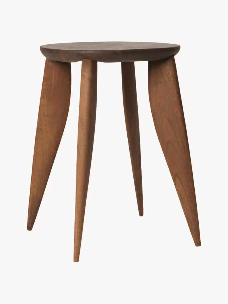 Ronde bijzettafel Feve van walnoothout by Ferm Living – product photo