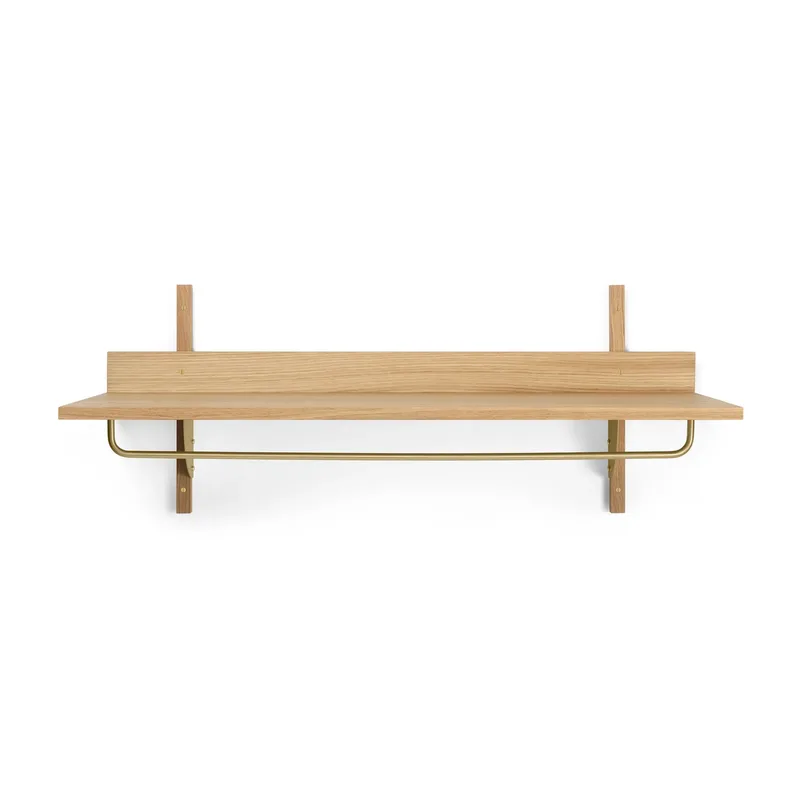 Sector Wandregal mit Stange 37 x 87cm Oak-brass by Ferm Living – product photo