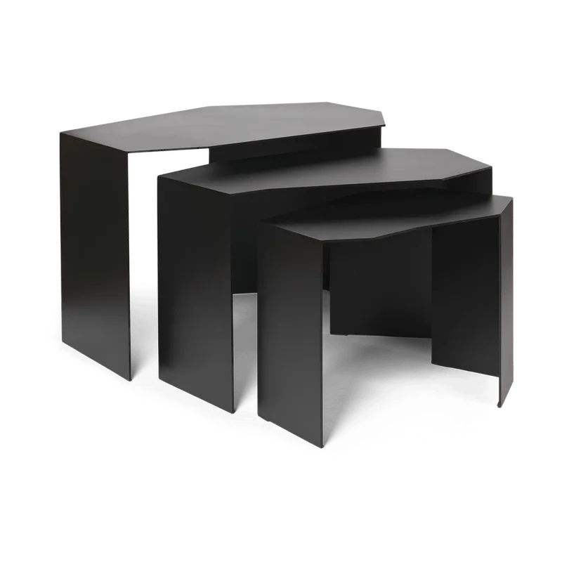 Shard cluster Beistelltisch 3er Pack Black van Ferm Living – productfoto
