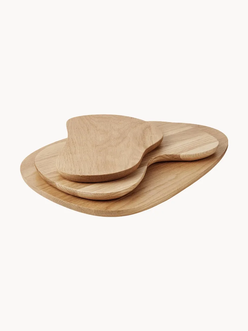 Snijplanken Cairn van eikenhout, 3-delig von Ferm Living – Produktfoto