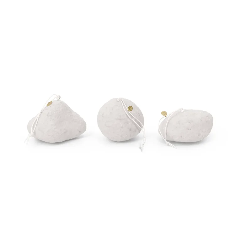 Snowball ornaments Weihnachtsbaumanhänger 3 Teile White by Ferm Living – product photo