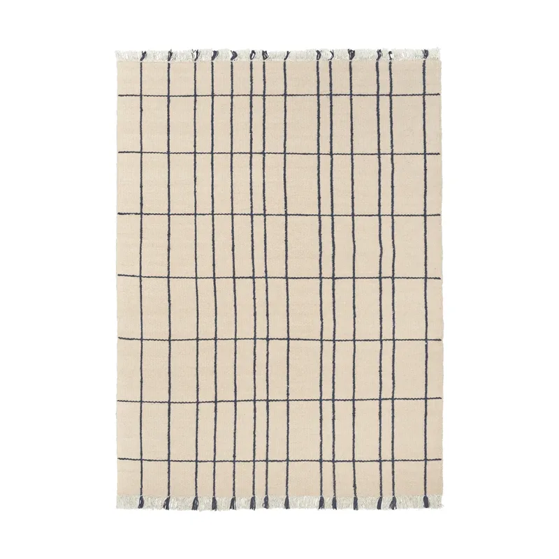 Späte Teppich Parchment-indigo, 140x200 cm by Ferm Living – product photo
