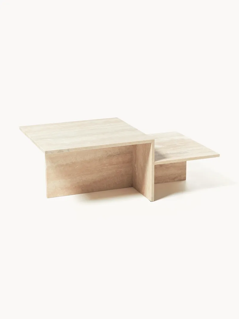 Travertijnen salontafel Distinct met twee tafelbladen by Ferm Living – product photo