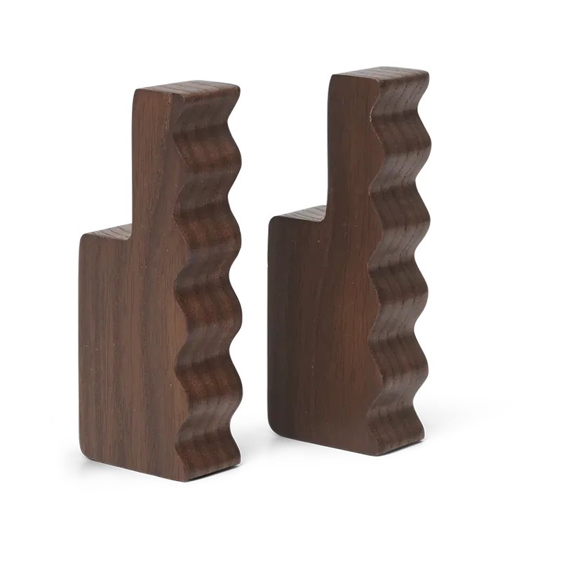 Unda Haken 2er Pack Dark Brown van Ferm Living – productfoto