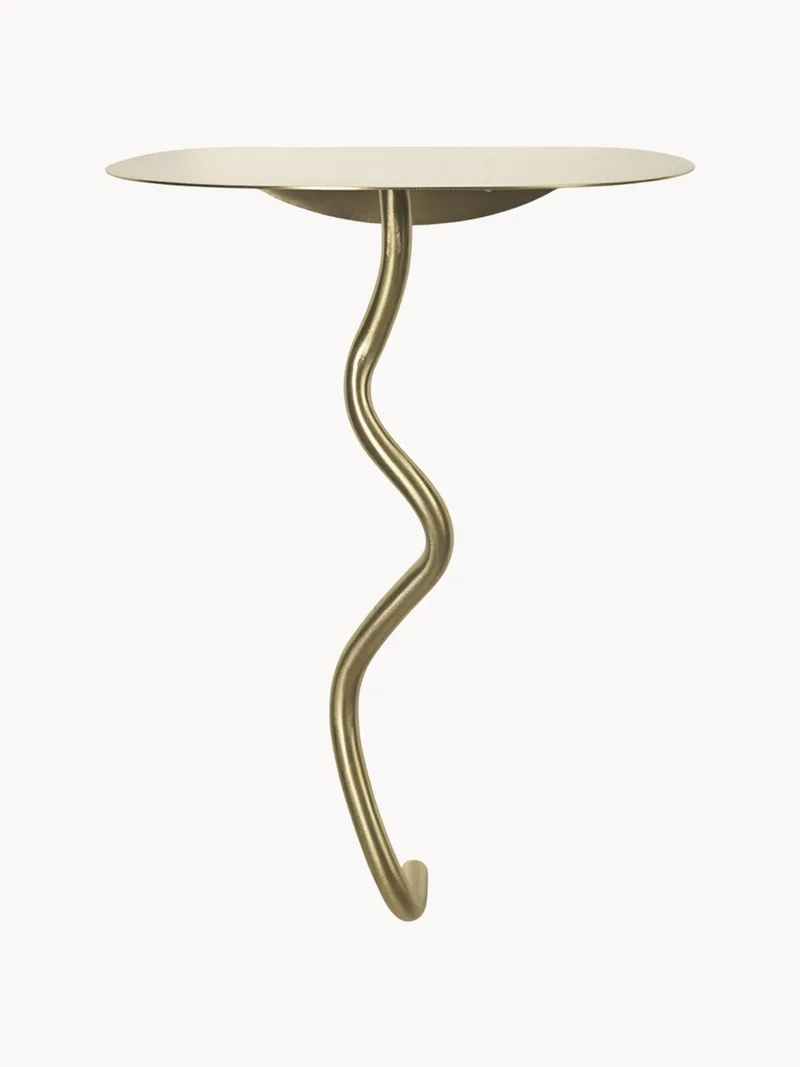 Wandbijzettafel Curvature van messing de Ferm Living – photo du produit
