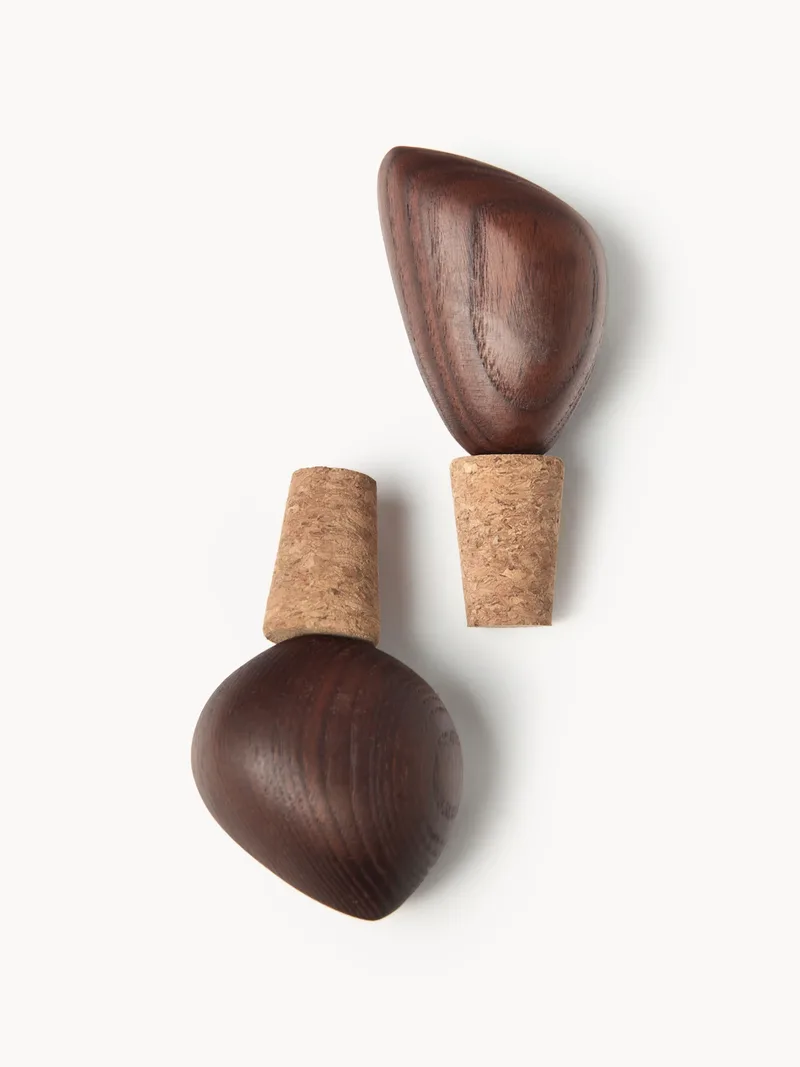 Wijnstoppers Cairn van essenhout, 2-delig by Ferm Living – product photo
