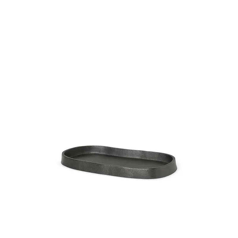 Yama Tray - Oval - Blackened Aluminium von Ferm Living – Produktfoto