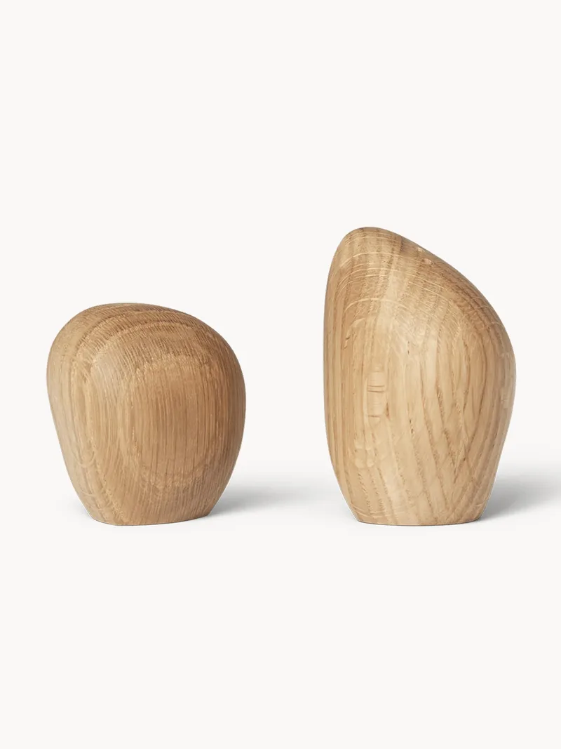 Zout- en peperstrooier Cairn van eikenhout, 2-delig de Ferm Living – photo du produit