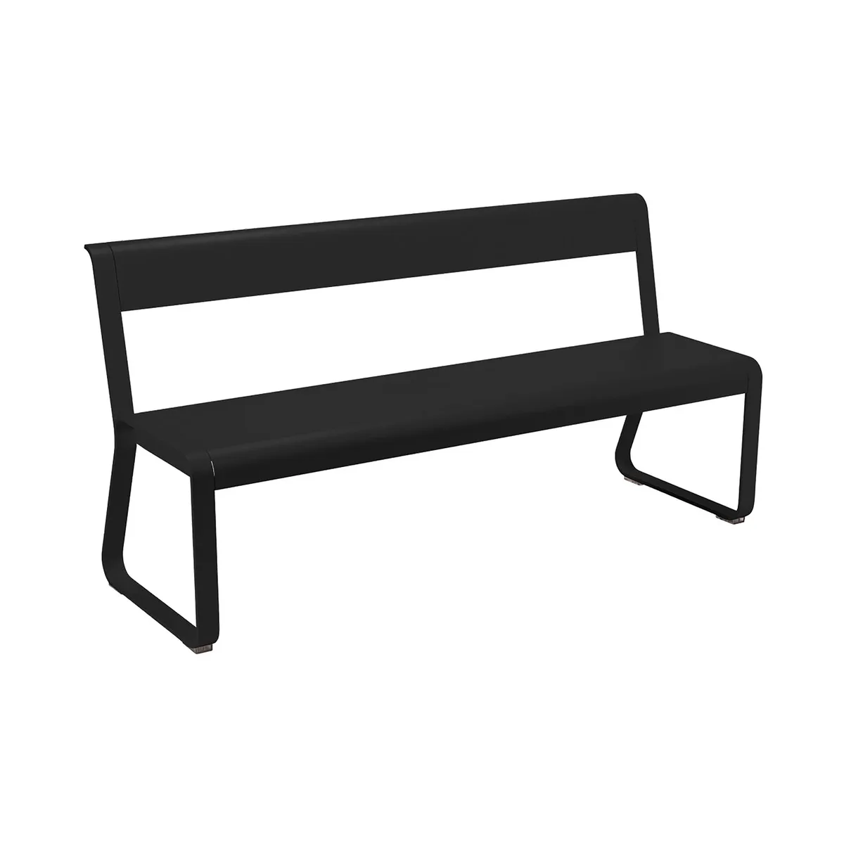 Bank mit Rückenlehne Bellevie - Schwarz - Aluminium - Designer Pagnon & Pelhaître fra Fermob – produktbillede