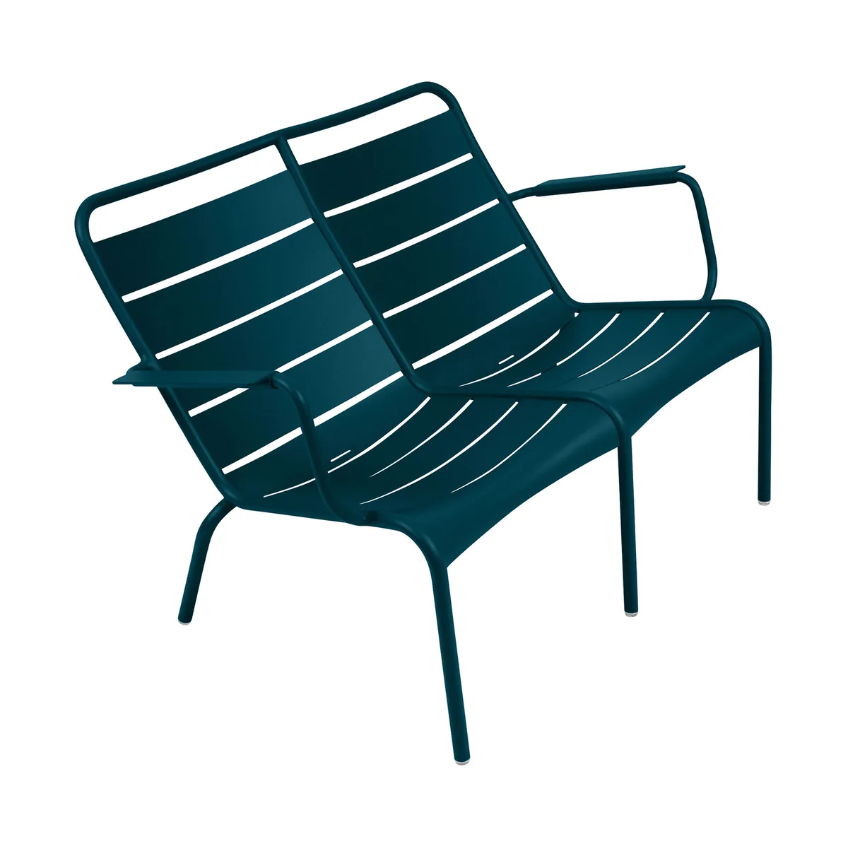 Bank mit Rückenlehne Luxembourg - Blau - lackiertes Aluminium - Designer Frédéric Sofia fra Fermob – produktbillede
