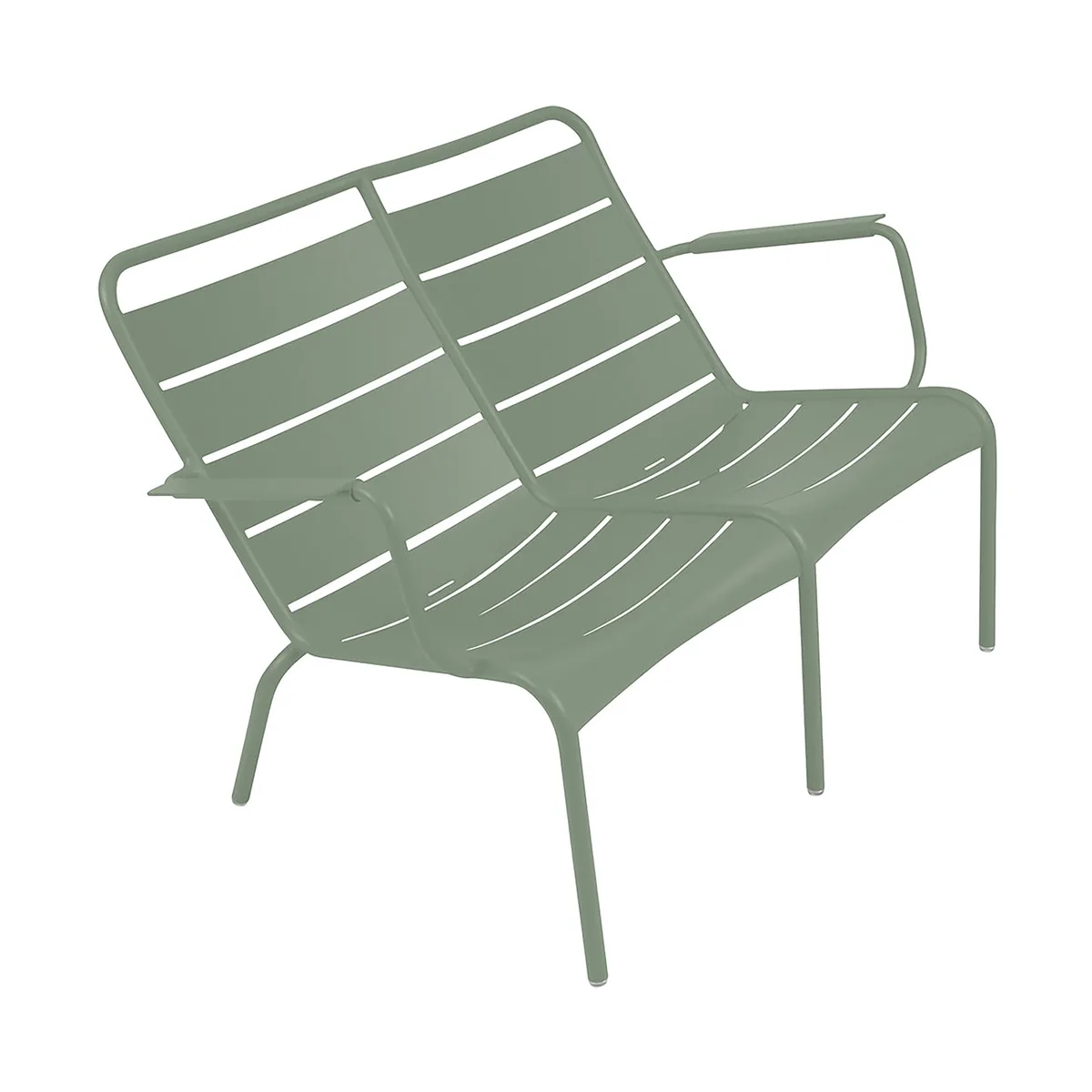 Bank mit Rückenlehne Luxembourg - Grün - lackiertes Aluminium - Designer Frédéric Sofia by Fermob – product photo