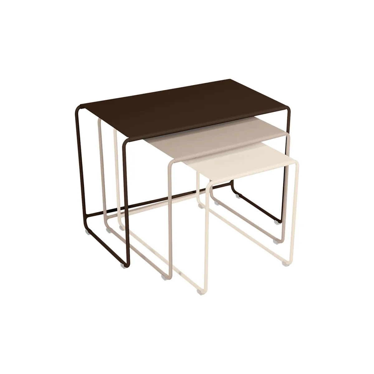 Satz-Tische Oulala - Beige - Stahl - Designer Studio Fermob von Fermob – Produktfoto