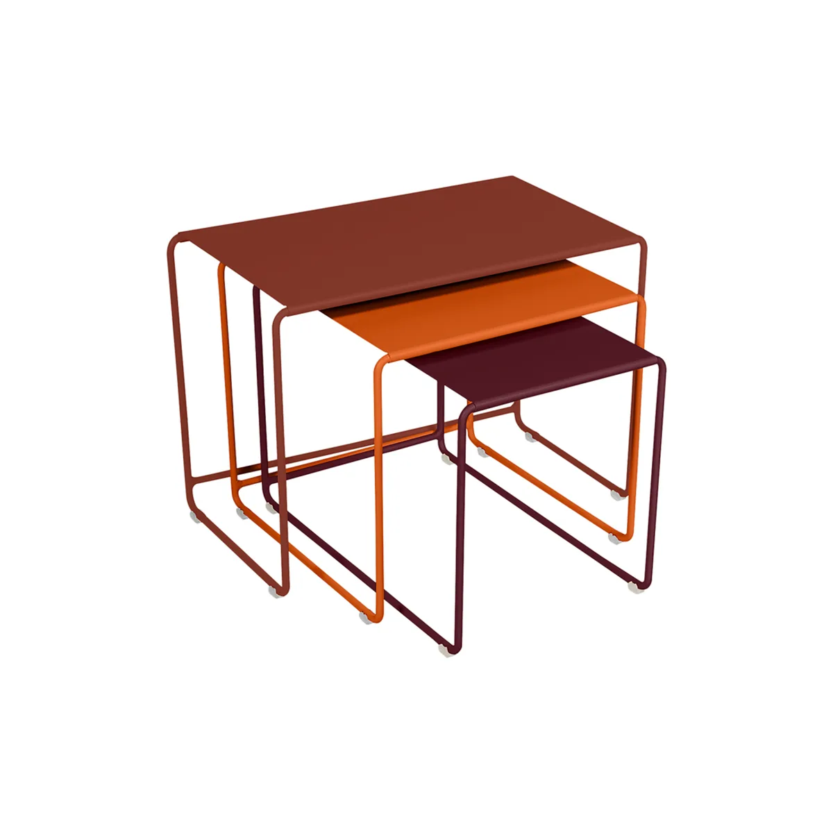 Satz-Tische Oulala - Rot - Stahl - Designer Studio Fermob von Fermob – Produktfoto