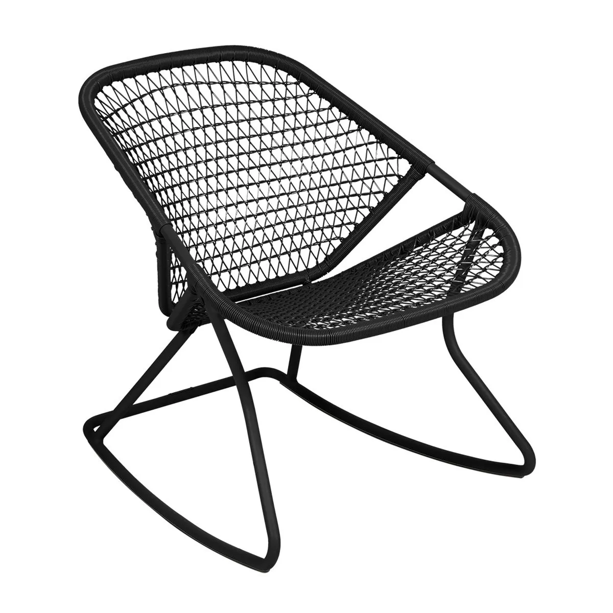 Schaukelstuhl Sixties - Schwarz - Polyethylenfaser - Designer Frédéric Sofia by Fermob – product photo