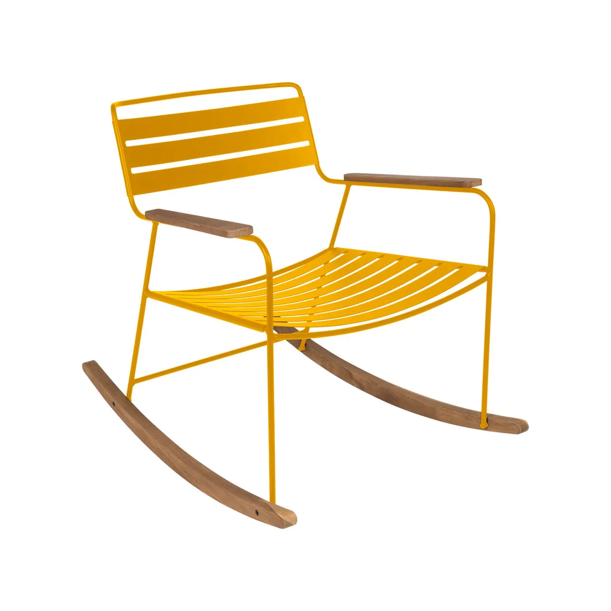 Schaukelstuhl Surprising - Gelb - Teakholz - Designer Harald Guggenbichler by Fermob – product photo