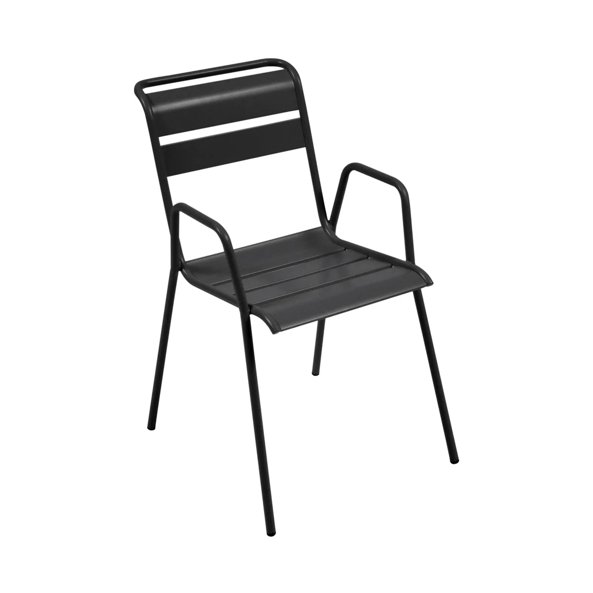 Stapelbarer Bridge-Sessel Monceau - Schwarz - bemalter Stahl - Designer Studio Fermob von Fermob – Produktfoto