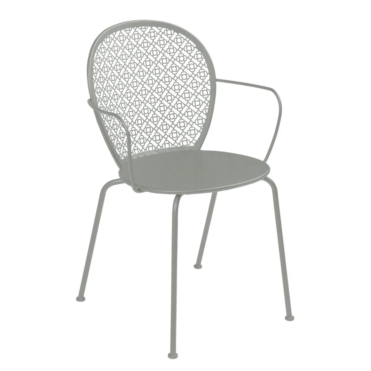Stapelbarer Sessel Lorette - Grau - lackierter Stahl - Designer Frédéric Sofia von Fermob – Produktfoto